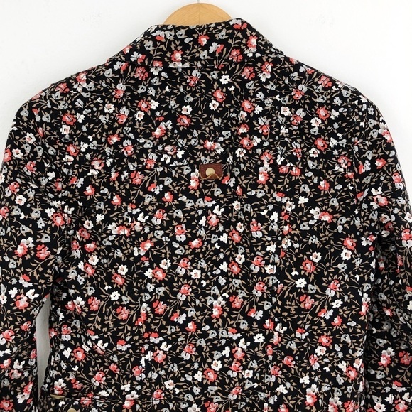 Anthro Hei Hei Tinsley Boho Long Sleeve Zippered Bomber Floral Jacket Sz 8 - Picture 7 of 8